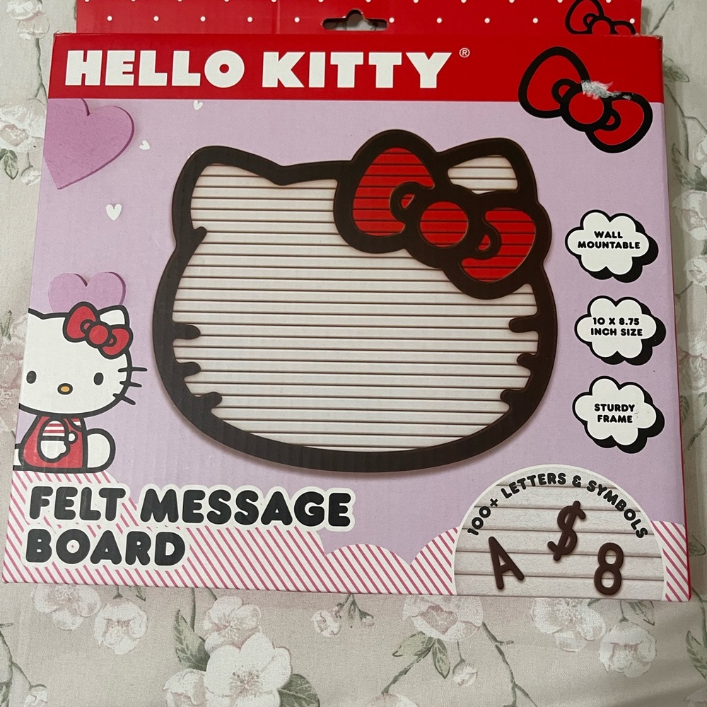 Hello Kitty Felt Message Board with Red Bow